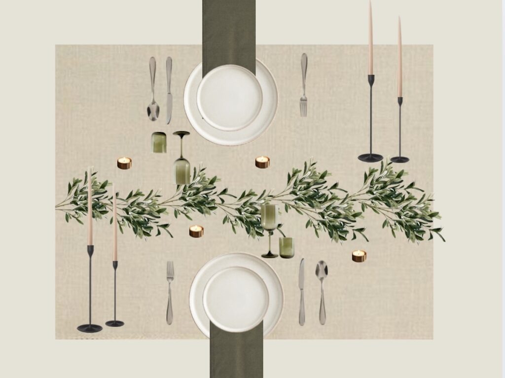 Christmas tablescape - minimalist